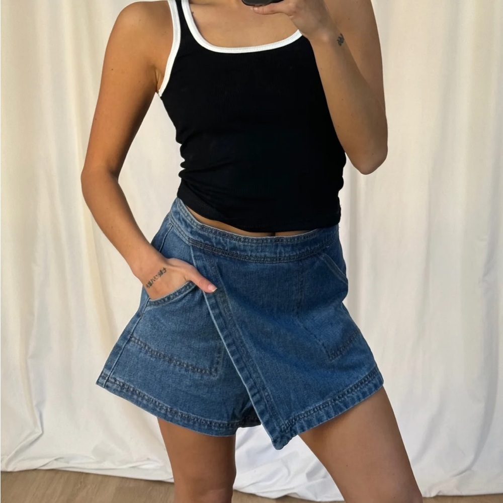 Rosemary Denim Skort | Bronze Snake